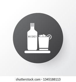 Liqueur icon symbol. Premium quality isolated whiskey with ice element in trendy style.