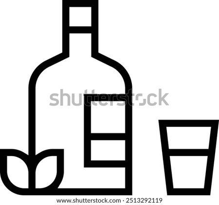 liqueur icon. Thin linear style design isolated on white background