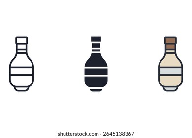 liqueur icons isolated on White Background. Flat style design
