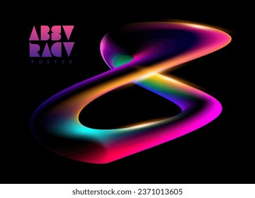 Liquid 3D geometric shapes. Abstract iridescent form of spiral lines.