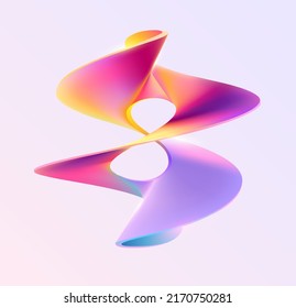 Liquid  3D geometric shapes  Colored ball spiral line  Abstract vector design element