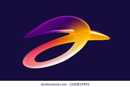 Formas geométricas 3D líquidas. Balón de color de la línea espiral. Elemento de diseño de vector abstracto