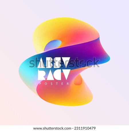 Liquid 3D geometric shapes. Colored ball of spiral line. Abstract vector design element
