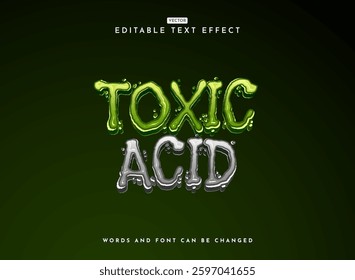 liquid 3d green gray toxic acid text effect fresh color shapes