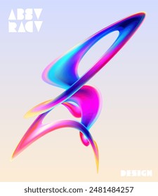 Forma iridiscente 3D líquida. Cinta de onda espiral Abstractas. Elemento de diseño colorido.