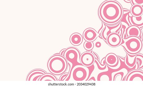 Liquid 3D lollipop metaball, with organic structure. Abstract vector candy background. Fluid fun pink shapes.