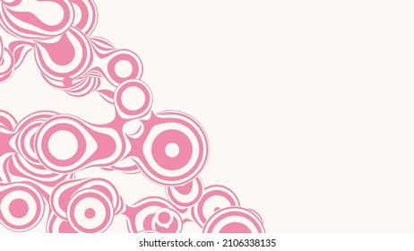 Liquid 3D lollipop metaball, with organic structure. Abstract vector candy background. Fluid fun pink shapes.