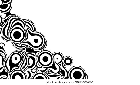 Liquid 3D monochrome metaball, with organic structure. Abstract vector black and white background. Fluid futurisctic shapes.