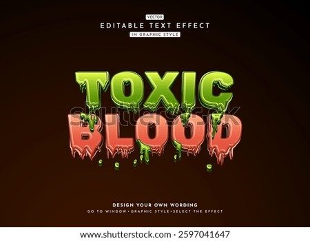 liquid 3d shiny toxic blood with bold and drop effect text style