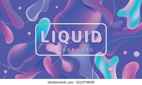 Liquid 3d style vector gradient background. Colorful liquid mesh wave pattern background design. 