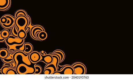 Metabolismo de tigres 3D líquido, con estructura orgánica. Resumen de formas de color naranja vectorial de fondo. Formas fluidas.