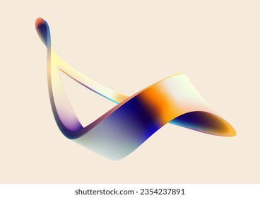 Liquid 3D vector shape. Abstract spiral wave lines. Color design element.