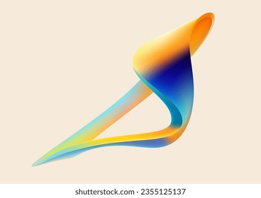 Forma vectorial 3D líquida. Líneas de onda espiral abstractas. Elemento de diseño de color.