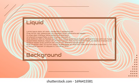 Liquid 3d wave background. Abstract modern graphic element. Dynamical colored forms and waves. Modern landing page design. Modern Vector Illustration.