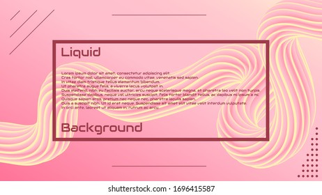 Liquid 3d wave background. Abstract modern graphic element. Dynamical colored forms and waves. Modern landing page design. Modern Vector Illustration.