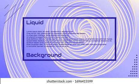 Liquid 3d wave background. Abstract modern graphic element. Dynamical colored forms and waves. Modern landing page design. Modern Vector Illustration.