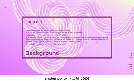 Liquid 3d wave background. Abstract modern graphic element. Dynamical colored forms and waves. Modern landing page design. Modern Vector Illustration.