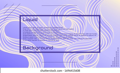 Fondo líquido de ondas 3d.Resumen de elementos gráficos modernos. Formas y olas de colores dinámicos. Diseño moderno de la página de inicio. Ilustración moderna de vectores.