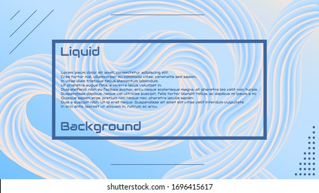 Liquid 3d wave background. Abstract modern graphic element. Dynamical colored forms and waves. Modern landing page design. Modern Vector Illustration.