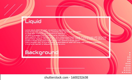 Liquid 3d wave background. Liquid 3d fluid shape backgroud. Modern landing page design. Solid colors 3d abstration. Beautiful gradient wave. Vector stock graphics.