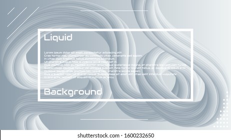 Liquid 3d wave background. Liquid 3d fluid shape backgroud. Modern landing page design. Solid colors 3d abstration. Beautiful gradient wave. Vector stock graphics.