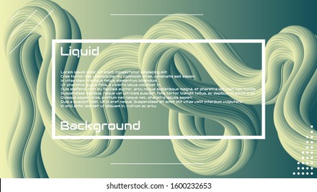 Liquid 3d wave background. Liquid 3d fluid shape backgroud. Modern landing page design. Solid colors 3d abstration. Beautiful gradient wave. Vector stock graphics.