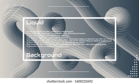Liquid 3d wave background. Liquid 3d fluid shape backgroud. Modern landing page design. Solid colors 3d abstration. Beautiful gradient wave. Vector stock graphics.