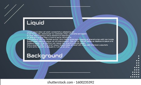 Liquid 3d wave background. Liquid 3d fluid shape backgroud. Modern landing page design. Solid colors 3d abstration. Beautiful gradient wave. Vector stock graphics.