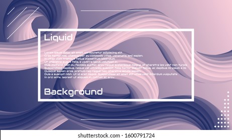 Liquid 3d wave background. Landing Page Trendy Flow Concept. Colorful 3d wave shape illustration. Fluid abstract design. Minimal style. Vector stock Gradient Futuristic Banner, Wave Wallpaper. 
