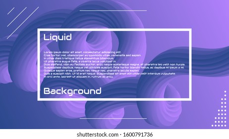 Liquid 3d wave background. Landing Page Trendy Flow Concept. Colorful 3d wave shape illustration. Fluid abstract design. Minimal style. Vector stock Gradient Futuristic Banner, Wave Wallpaper. 