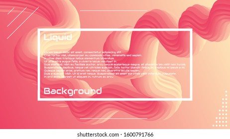 Liquid 3d wave background. Landing Page Trendy Flow Concept. Colorful 3d wave shape illustration. Fluid abstract design. Minimal style. Vector stock Gradient Futuristic Banner, Wave Wallpaper. 