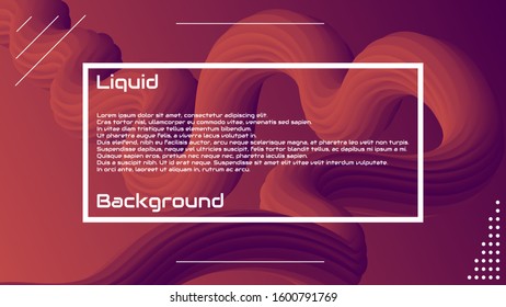 Liquid 3d wave background. Landing Page Trendy Flow Concept. Colorful 3d wave shape illustration. Fluid abstract design. Minimal style. Vector stock Gradient Futuristic Banner, Wave Wallpaper. 