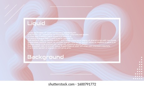 Liquid 3d wave background. Landing Page Trendy Flow Concept. Colorful 3d wave shape illustration. Fluid abstract design. Minimal style. Vector stock Gradient Futuristic Banner, Wave Wallpaper. 