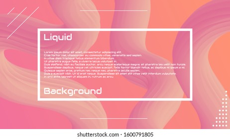 Liquid 3d wave background. Landing Page Trendy Flow Concept. Colorful 3d wave shape illustration. Fluid abstract design. Minimal style. Vector stock Gradient Futuristic Banner, Wave Wallpaper. 