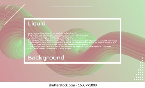 Liquid 3d wave background. Landing Page Trendy Flow Concept. Colorful 3d wave shape illustration. Fluid abstract design. Minimal style. Vector stock Gradient Futuristic Banner, Wave Wallpaper. 