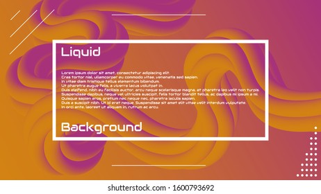 Liquid 3d wave background. Landing Page Trendy Flow Concept. Colorful 3d wave shape illustration. Fluid abstract design. Minimal style. Vector stock Gradient Futuristic Banner, Wave Wallpaper. 