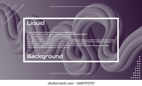 Liquid 3d wave background. Landing Page Trendy Flow Concept. Colorful 3d wave shape illustration. Fluid abstract design. Minimal style. Vector stock Gradient Futuristic Banner, Wave Wallpaper. 