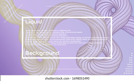 Fondo líquido de ondas 3d. Página de inicio Concepto de flujo de moda. Ilustración de forma de onda 3d colorida. Diseño abstracto fluido. Estilo minimalista. Cartel Futurista de gradiente vectorial, papel tapiz onado ondulado.
