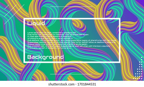 Fondo líquido de ondas 3d.Página de inicio. Forma fluida. Cartel de diseño futurista. Plantilla para sitios web o apps.Vector.