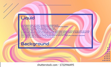 Fondo líquido de ondas 3d. Página de inicio Concepto de flujo de moda. Ilustración de forma de onda 3d colorida. Diseño abstracto fluido. Estilo minimalista. Cartel Futurista de gradiente vectorial, papel tapiz onado ondulado. 