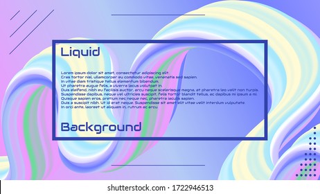 Fondo líquido de ondas 3d. Página de inicio Concepto de flujo de moda. Ilustración de forma de onda 3d colorida. Diseño abstracto fluido. Estilo minimalista. Cartel Futurista de gradiente vectorial, papel tapiz onado ondulado. 