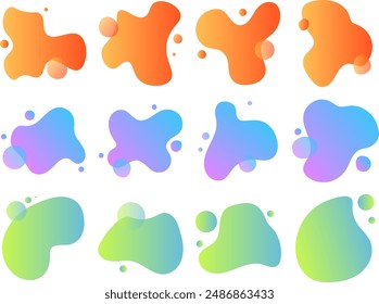 Liquid Abstact Shape Element with Gradation Color