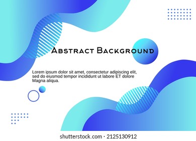 Liquid abstract background. Blue fluid vector banner template for social media, web sites. Wavy shapes