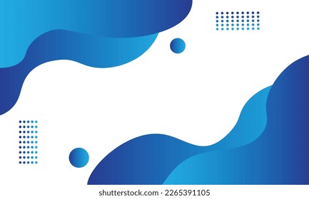 Liquid abstract background. Blue fluid vector banner template for social media, web sites. Wavy shapes