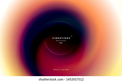 Liquid abstract background with colorful smooth flow of colors. Beautiful blurred backdrop with amazing fluid gradient. Design in trendy colors with gradual blend between shades. Vector illustration