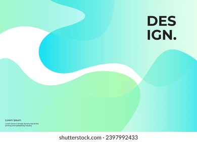 Liquid abstract background. Fluid blue and green shapes composition. For brochure, trifold, cover design. Colorful wallpaper