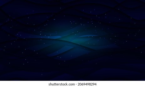 Fondo abstracto líquido. Futuro oleaje iridiscente oscuro con brillo. Fondo de pantalla de la computadora. La decoración moderna. Ilustración vectorial de material.