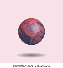 Liquid Abstract Ball 3d rendering illustration, modern background design with abstract ball for poster, cover, branding, banner, placard.