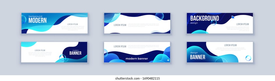 Liquid abstract banner design. Fluid Vector shaped background. Modern Graphic Template Banner pattern for social media and web sites - Shutterstock ID 1690482115