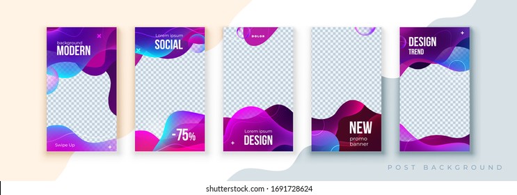 Liquid Abstract Banner Design. Fluid Vector Shaped Background. Modern Graphic Template Banner Pattern For Social Media Stories 